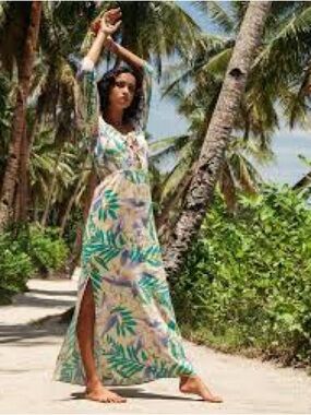black and brown striped maxi dress A-Line Casual Striped Maxi Dress with Shoulder Ties Khaki / Small